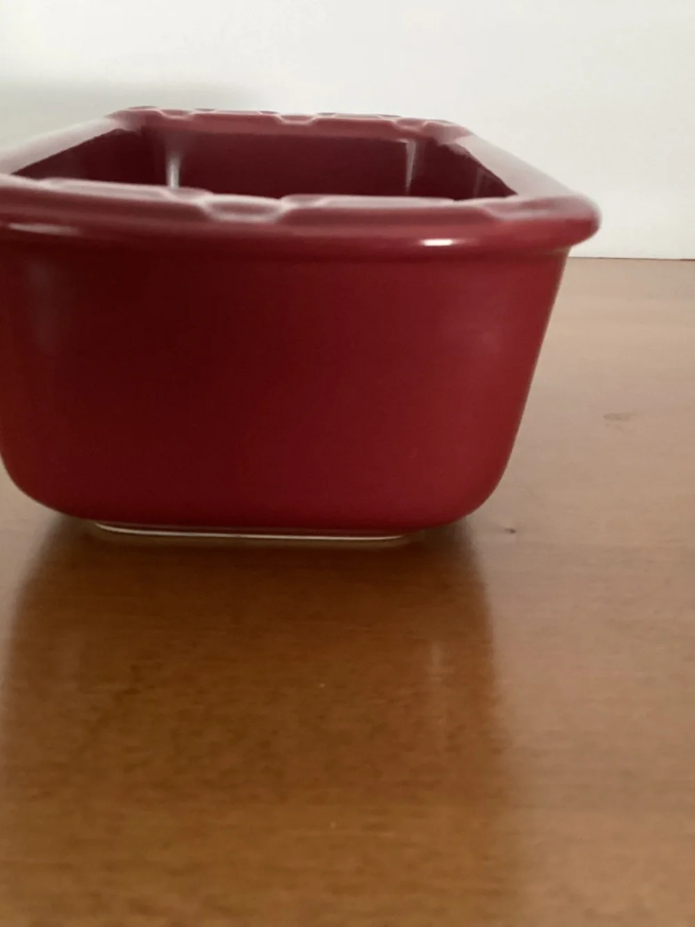 Longaberger Pottery paprika red “Woven Traditions” Mini Loaf Pan-Very Nice